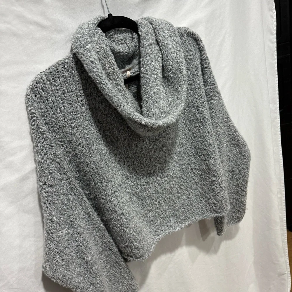 Free People Cozy Cowl Neck Sweater Medium Textured Knit Boho Chic‎ Oversized
